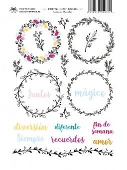 CLEAR STIKERS coronas florales