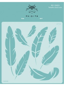 PLUMAS - STENCIL 15X15CM