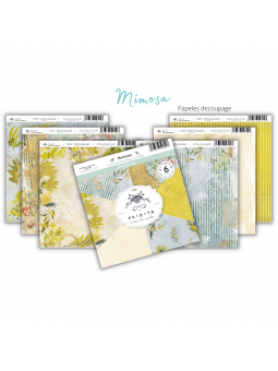 SET PAPELES DECOUPAGE - MIMOSA