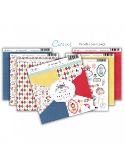 SET PAPELES DECOUPAGE - CIRCUS