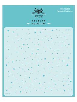 Navidad - Topos y estrellas- STENCIL 15X15CM